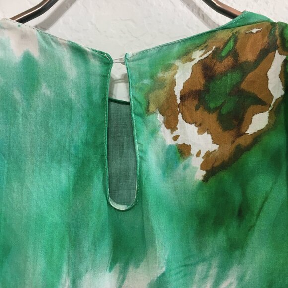 Zara NWT Size Small Green Short Abstract Tie Dye Dress - Picture 8 of 16